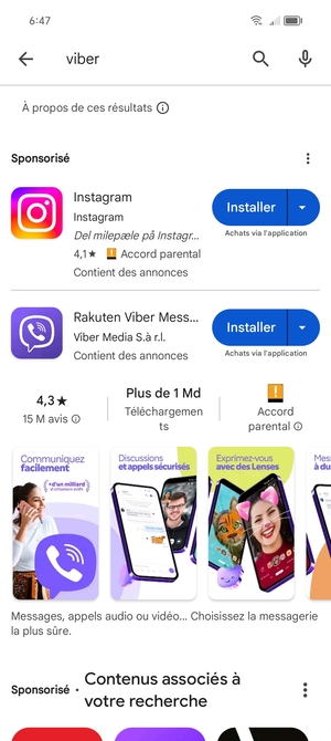 Sélectionnez l'appli