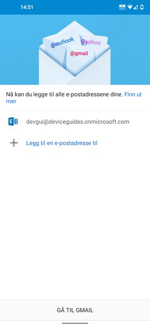 Velg GÅ TIL GMAIL