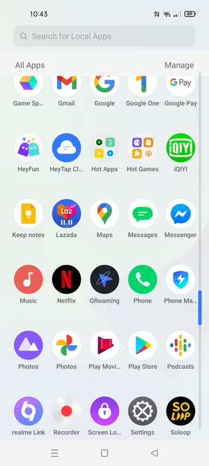 Scroll to and select Settings
