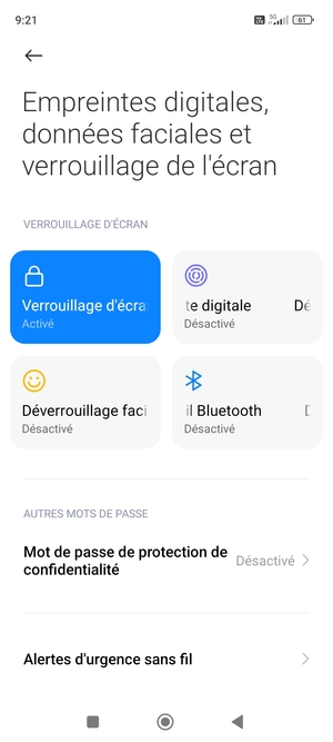 Votre téléphone est maintenant sécurisé par un écran de verrouillage