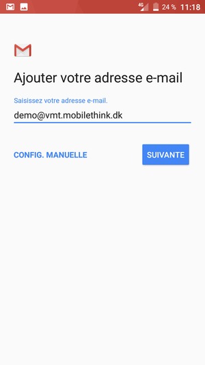 Saisissez votre adresse e-mail et sélectionnez SUIVANTE