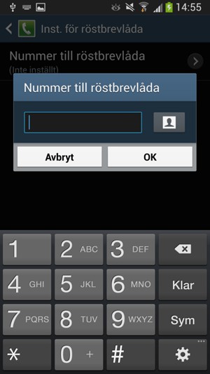 Ange Nummer til röstbrevlåda och välj OK