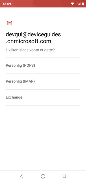 Vælg Exchange
