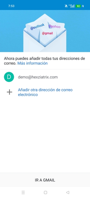 Seleccione IR A GMAIL