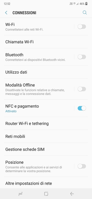 Seleziona Wi-Fi