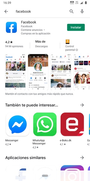 Seleccione la aplicación