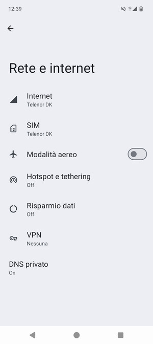 Seleziona SIM