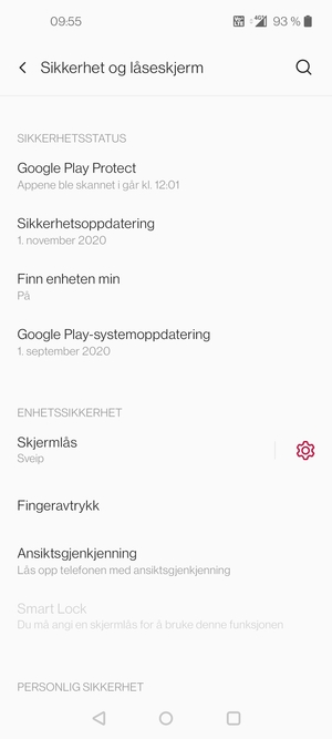 For å aktivere skjermlåsen, gå til Sikkerhet og låseskjerm-menyen og velg Skjermlås