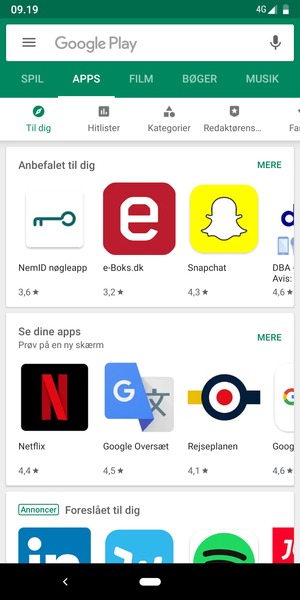 Vælg søgefeltet