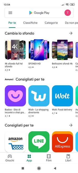 Seleziona la barra di ricerca