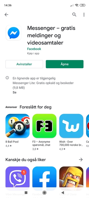 Velg Åpne