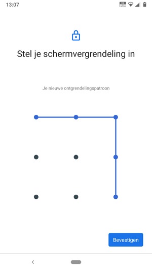 Teken het ontgrendelingspatroon nogmaals en selecteer Bevestigen