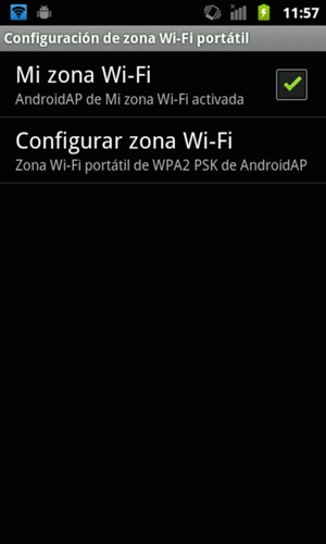 Marque la casilla de verificación Mi zona Wi-Fi