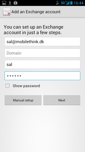 Enter Email address, Username and Password. Select Next