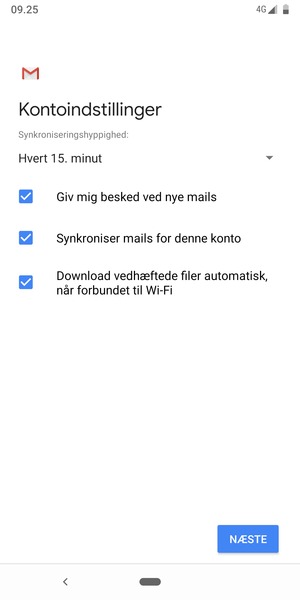 Vælg NÆSTE