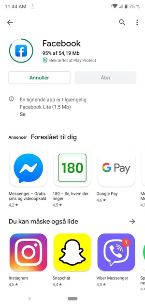 Afvent at installeringen er afsluttet