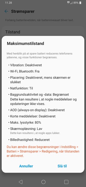 Vælg Slå til