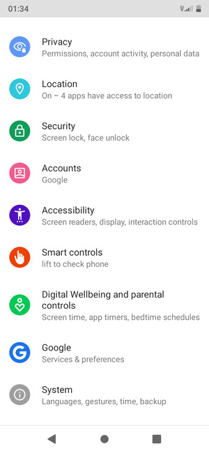 Scroll to and select  Accounts