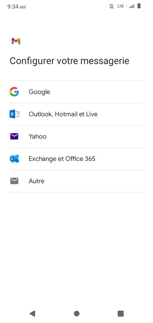 Sélectionnez Outlook, Hotmail et Live
