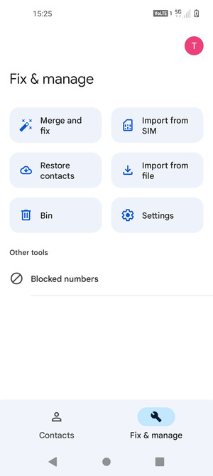 Select Import from SIM