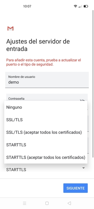 Seleccione Ninguno y SIGUIENTE