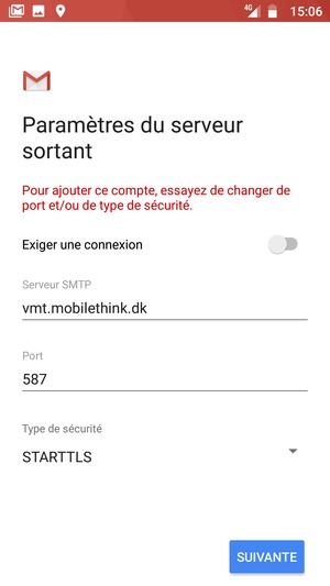 Sélectionnez Type de sécurité