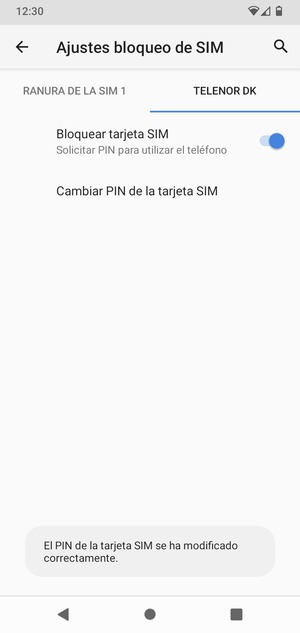 Su PIN de tarjeta SIM ha sido cambiado
