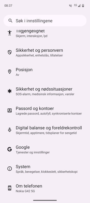 Bla til og velg System