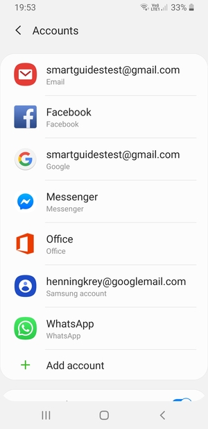 Select your Google account