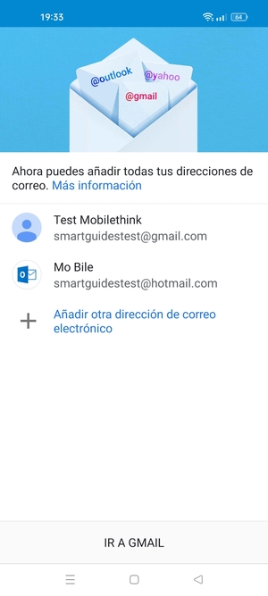 Seleccione IR A GMAIL