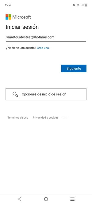 Introduzca su Dirección de correo electrónico y seleccione Siguiente