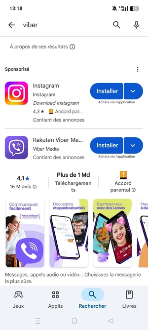 Sélectionnez l'appli