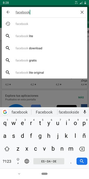 Introduzca el nombre de la aplicación y seleccione Buscar