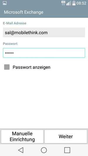 Geben Sie Ihre E-Mail-Adresse und Passwort ein. Wählen Sie Weiter