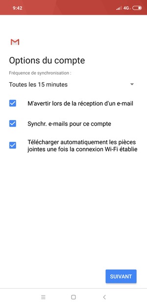 Sélectionnez SUIVANT