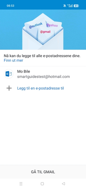 Velg GÅ TIL GMAIL