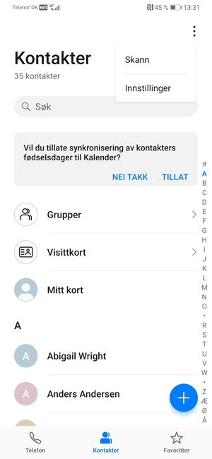 Velg Innstillinger