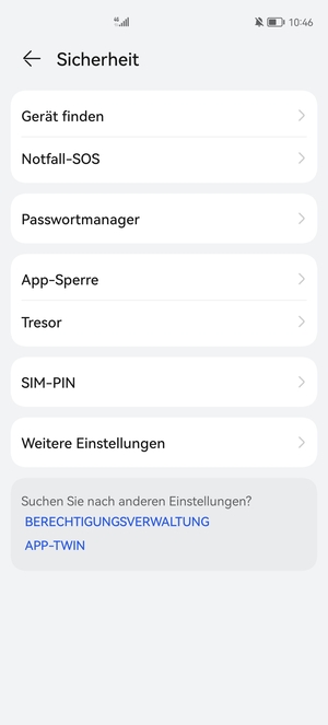Wählen Sie SIM-PIN
