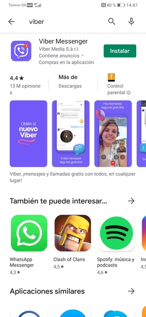 Seleccione la aplicación