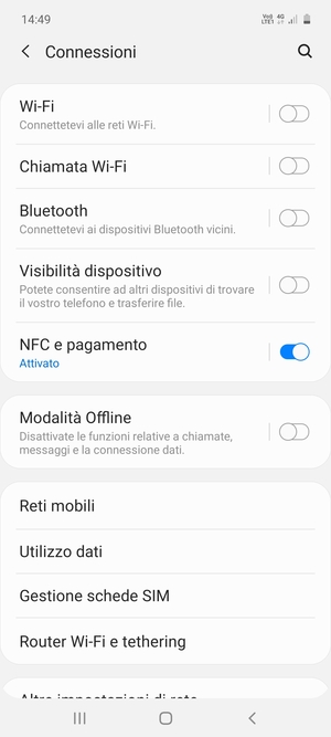 Seleziona Reti mobili
