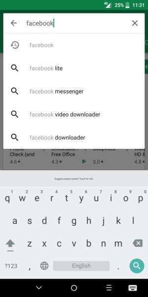 Enter the app name and select Search
