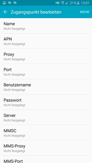 Geben Sie Internet-Informationen ein