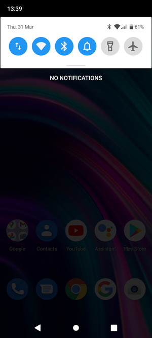 Slide down the top menu again