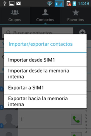 Seleccione Importar desde SIM