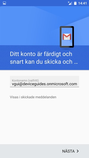 Ge ditt konto ett namn och välj NÄSTA