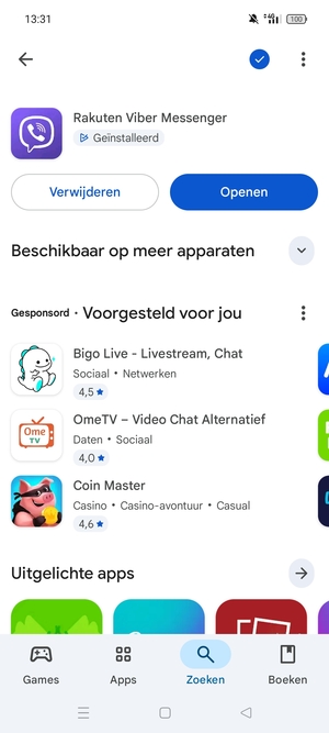 Selecteer Openen