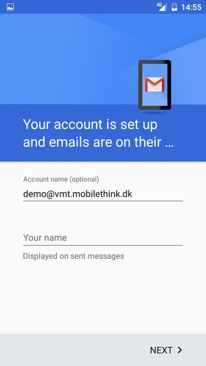 Give your account a name and enter your name. Select NEXT