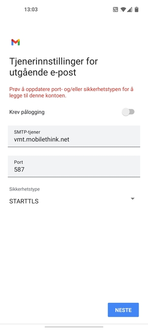 Velg Sikkerhetstype