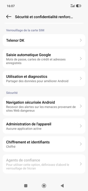 Faites défiler et sélectionnez Public