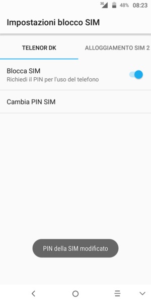 Il tuo PIN della SIM è stato modificato